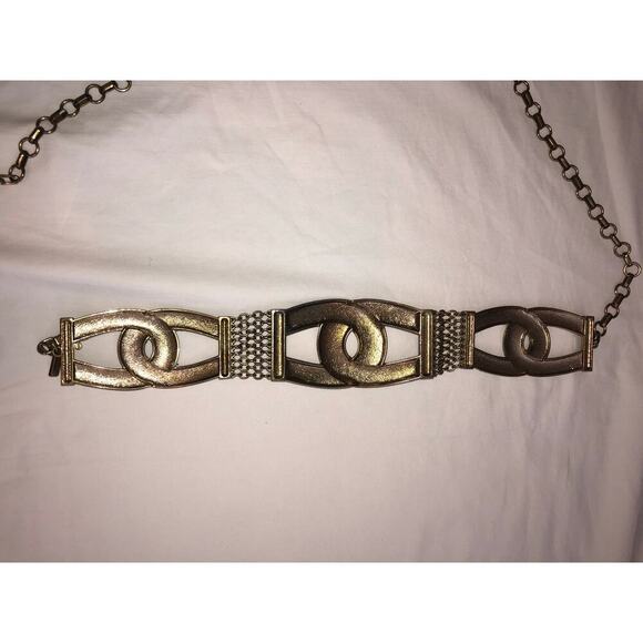 Chain Link Belt Chicos Gold Y2K 90s Statement Mesh Large Medium Adjustable - Picture 4 of 7